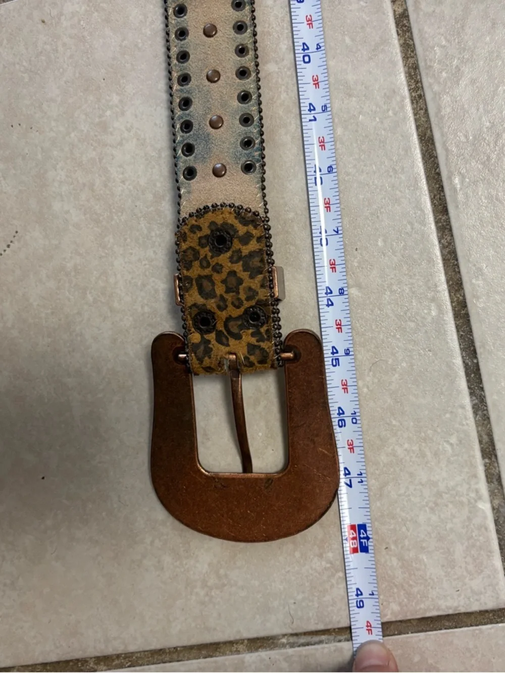 Blazin Roxx  Brown Leopard Print Rhinestone Embellished Women's Belt size L